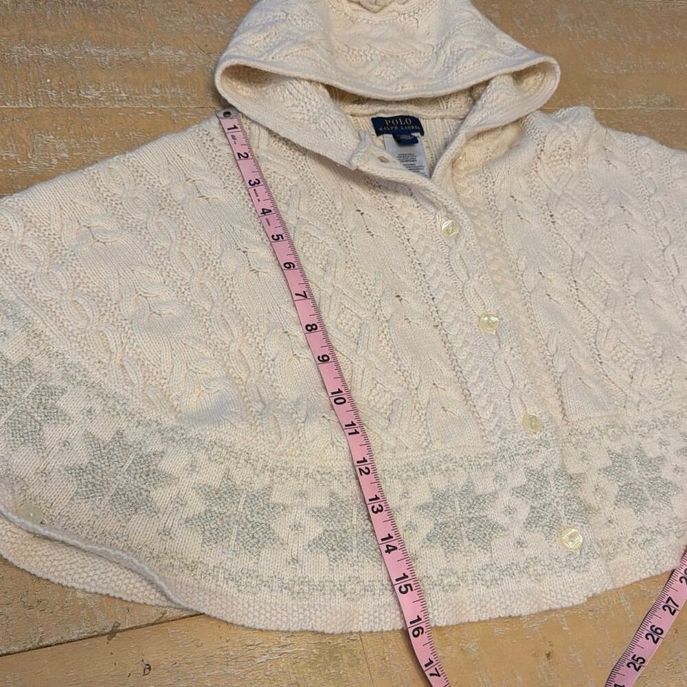 Polo Ralph lauren girls' cable-knit cape sz 4/5 - Picture 6 of 7